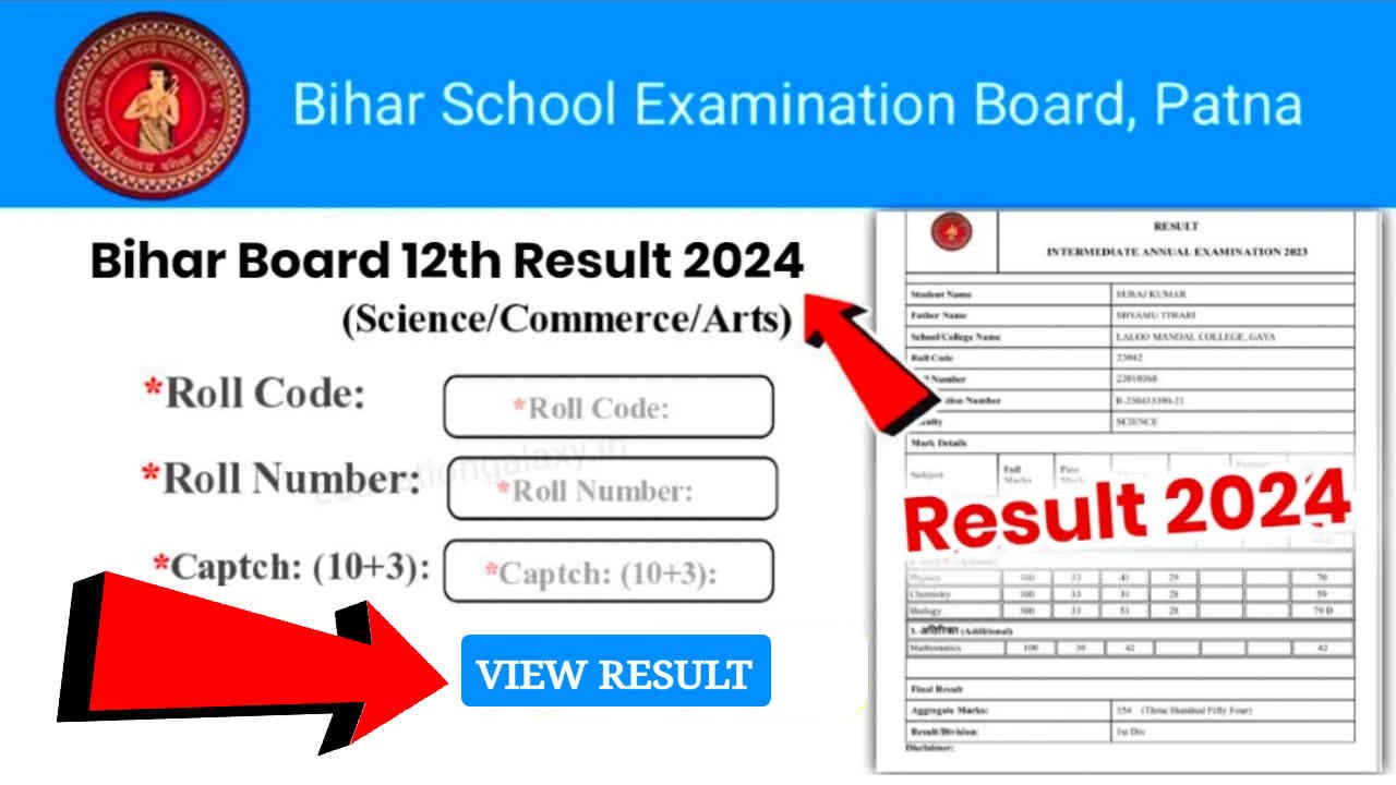 Bihar Board 12th Result 2024 Download Link, How to Check Bihar Board Inter Result 2024, See All Details for BSEB 12th Result